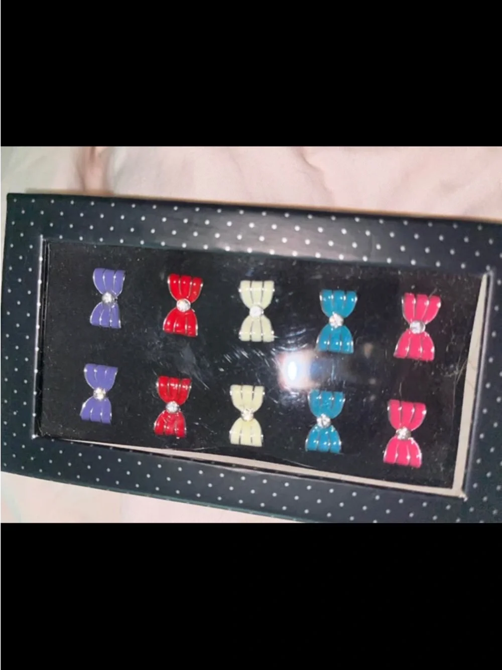 NEW PAPARAZZI ADJUSTABLE BOW RHINESTONE RINGS LOT OF 10
